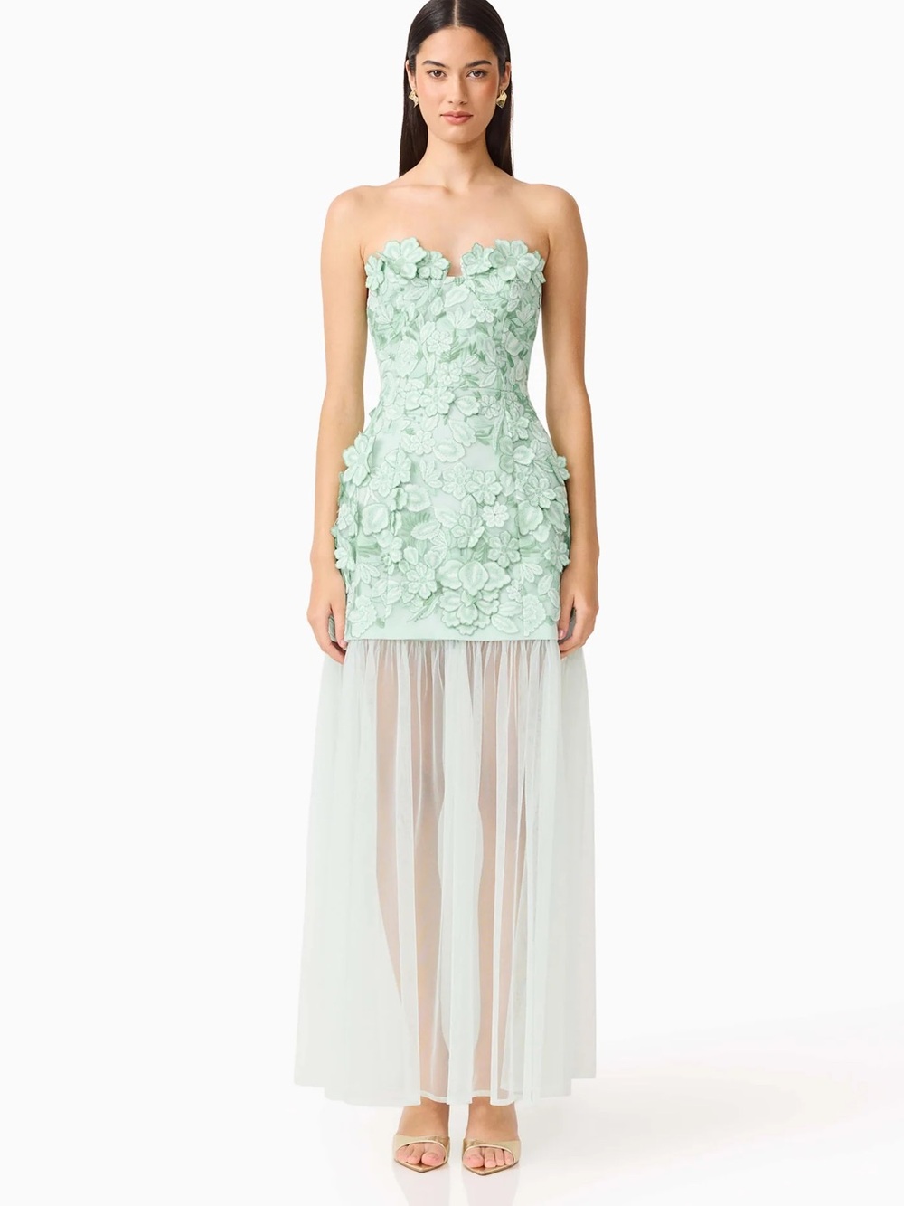 ELLIATT-Roseate Strapless Maxi Dress in Mint Green - Picture 2 of 3